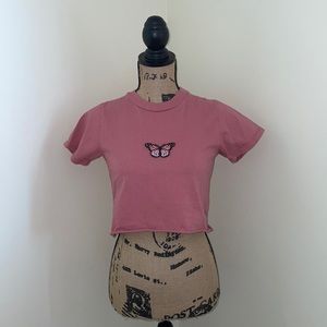 Women’s XS/S, Brandy Melville, Pink Butterfly Top